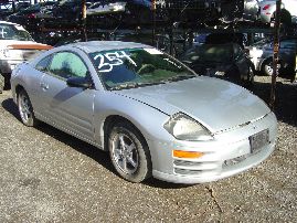 2002 mitsubishi eclipse rs model 2 door coupe 2.4l mt 5 speed fwd color silver