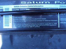 1996 SATURN SL2 MODEL 4 DOOR SEDAN 1.9L DOHC MT FWD COLOR PURPLE STK 129835