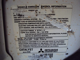 1999 MITSUBISHI GALANT 4 DOOR SEDAN GTZ MODEL 3.0L V6 AT FWD COLOR WHITE STK 123608