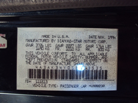 1995 MITSUBISHI ECLIPSE 2 DOOR COUPE RS MODEL 2.0L DOHC NON TURBO MT FWD COLOR GREEN stk 123614
